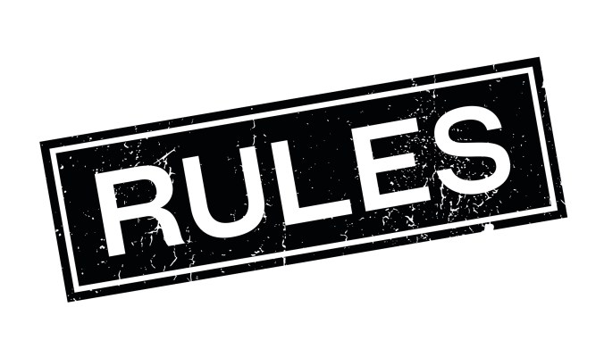 Rules rubber stamp